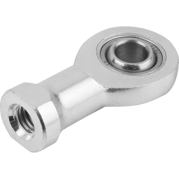 Rod End, Steel, Zinc Plated, M16 Thrd Sz, 33 mm Thrd Lg, 90 mm Overall Lg